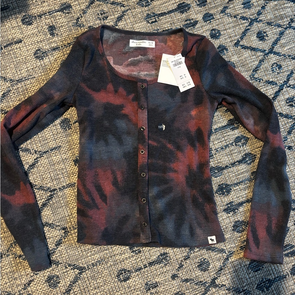 Abercrombie Tie-Dye Long Sleeve Button-Up Top